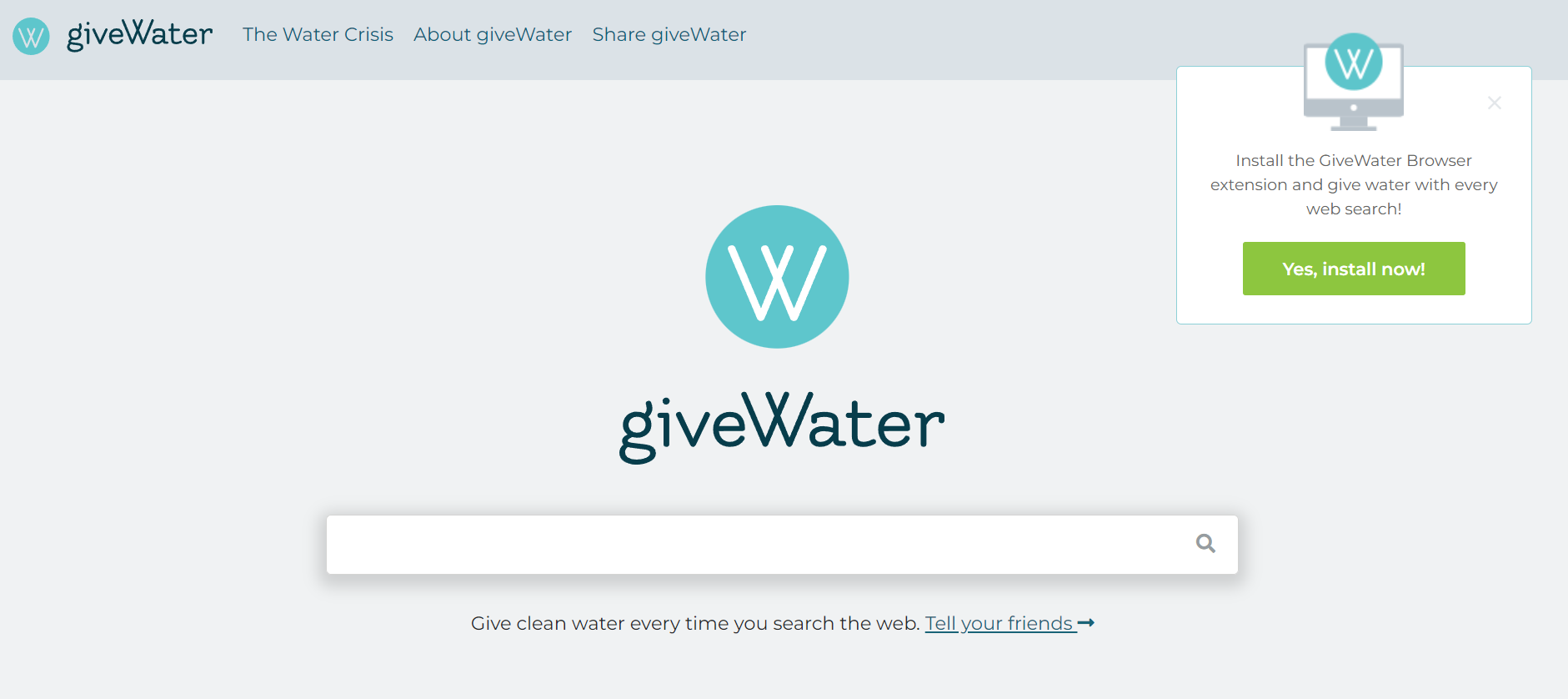 Buscadores aparte de Google: GiveWater