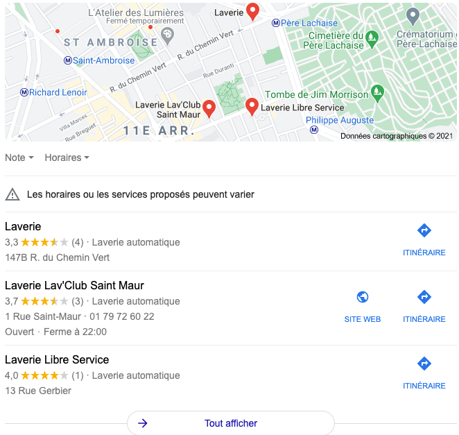 Entreprise Google Maps