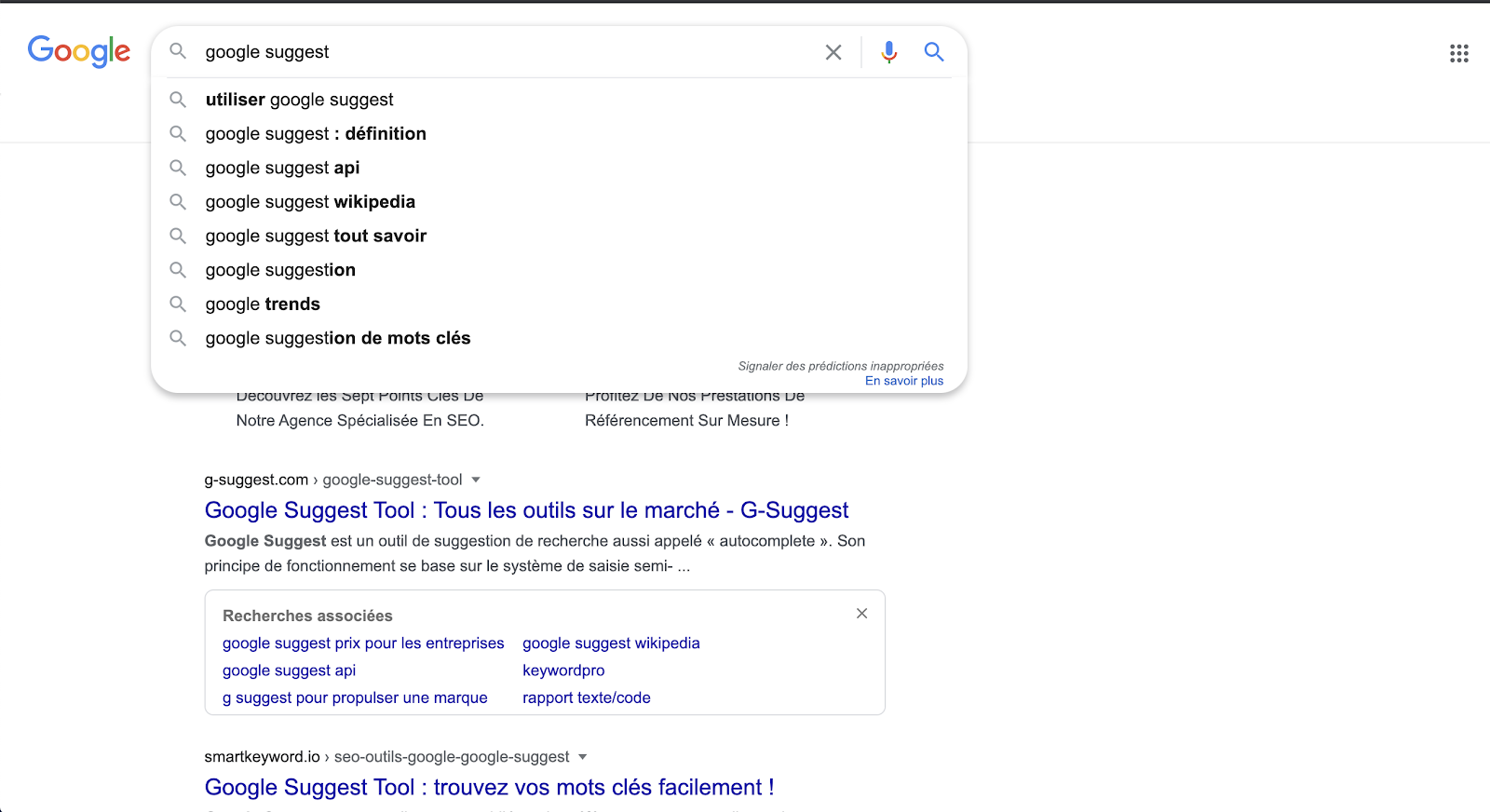 exemple outil google suggest