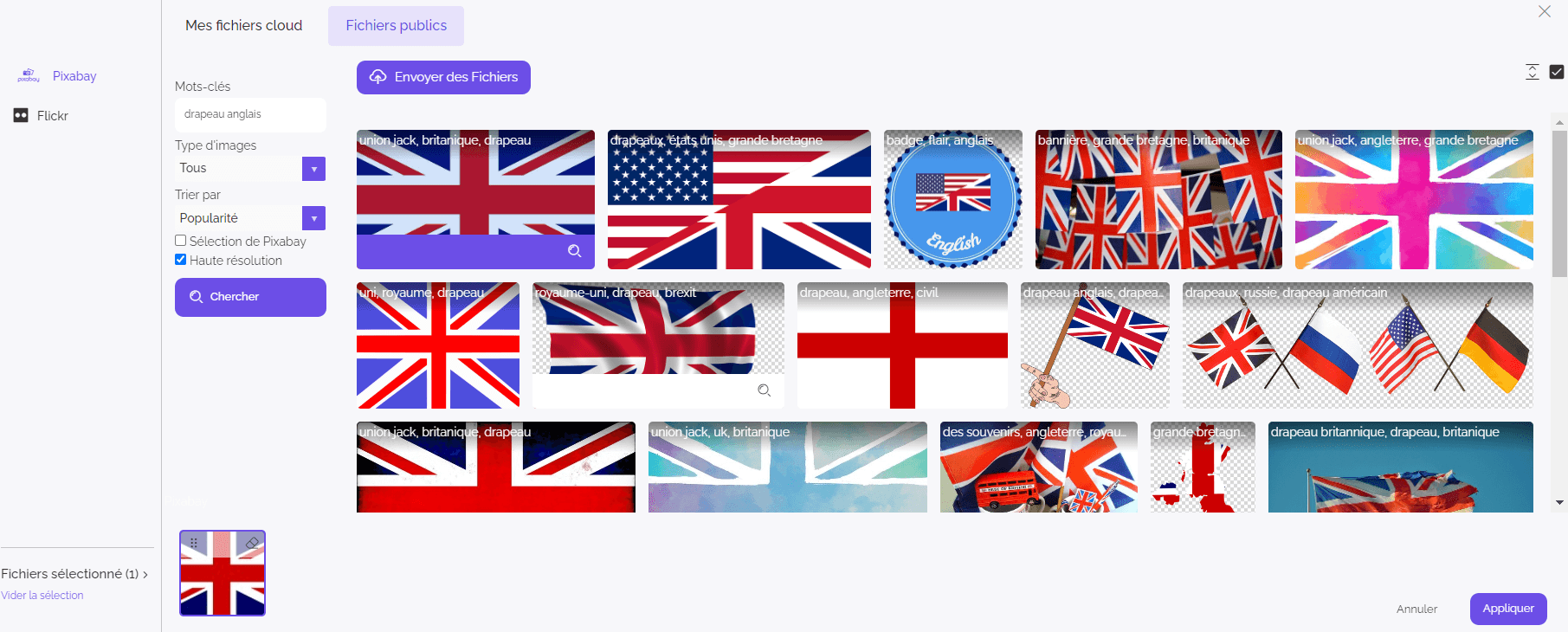 Ajouter un drapeau anglais sur son site