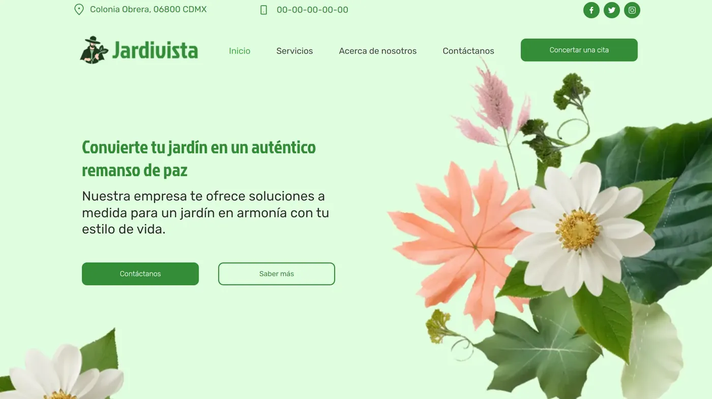 Plantilla para la creación de páginas web sobre (ES) Jardinier